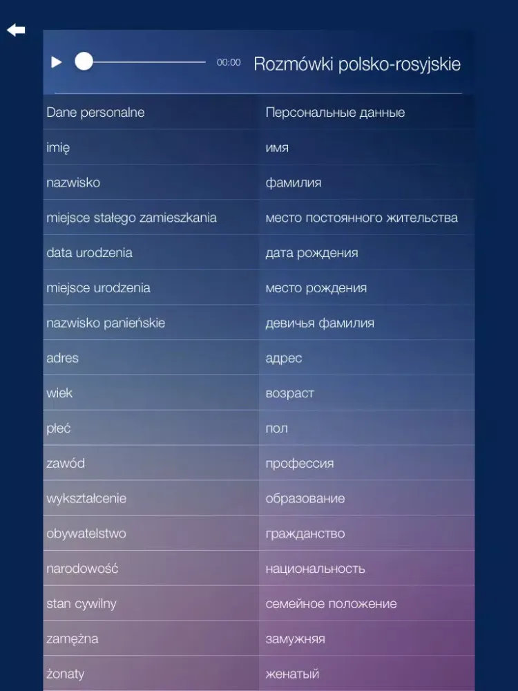 Rozmówki polsko-rosyjskie - nauka języka rosyjskiego iPad  Screenshots