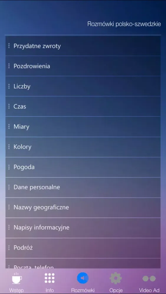 Capturas de tela do Rozmówki polsko-szwedzkie - nauka języka szwedzkiego