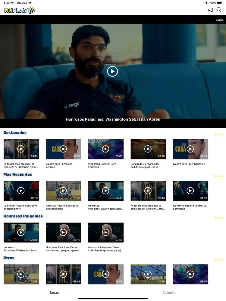 Captures d'écran de Rosario Central Play iPad 