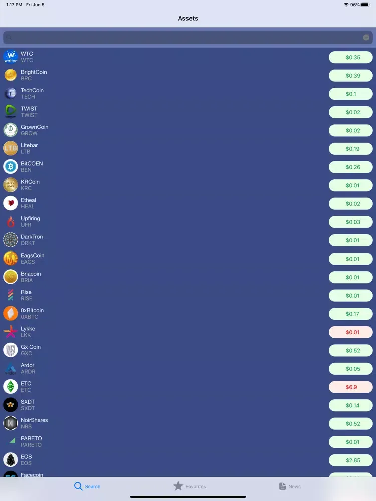 Cryptocurrencies iPad  স্ক্রিনশট