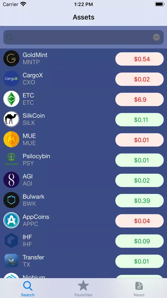 Cryptocurrencies স্ক্রিনশট