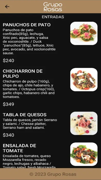Capturas de tela do Grupo Rosas