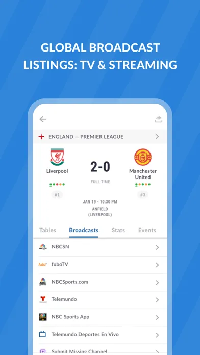 Live Soccer TV: Scores & Stats स्क्रीनशॉट