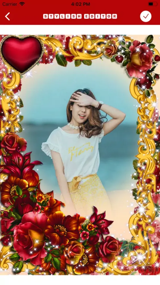 Rose Flower Frame Photo Editor Screenshots