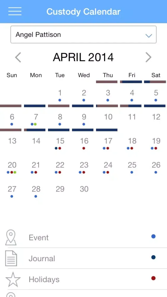 تصاویر Custody Calendar