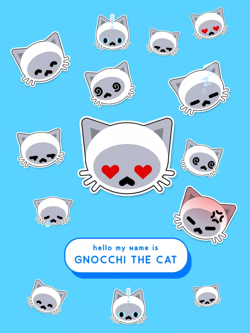 Gnocchi Animated Cat Stickers iPad  Screenshots