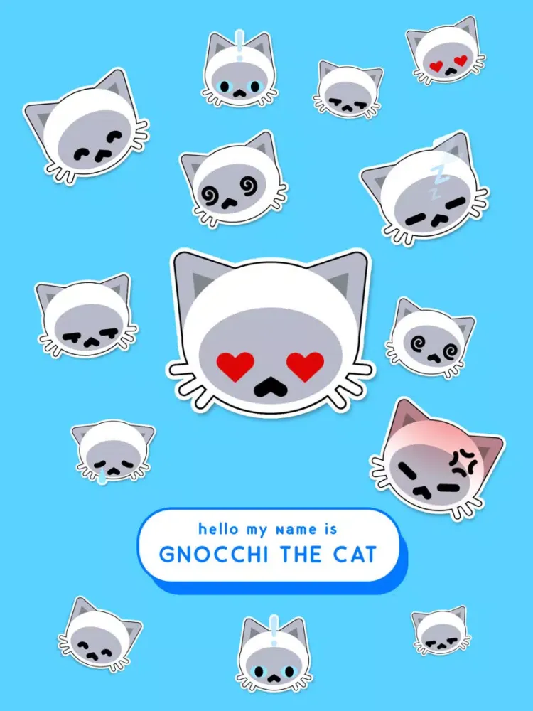 ภาพหน้าจอของ Gnocchi Animated Cat Stickers iPad 