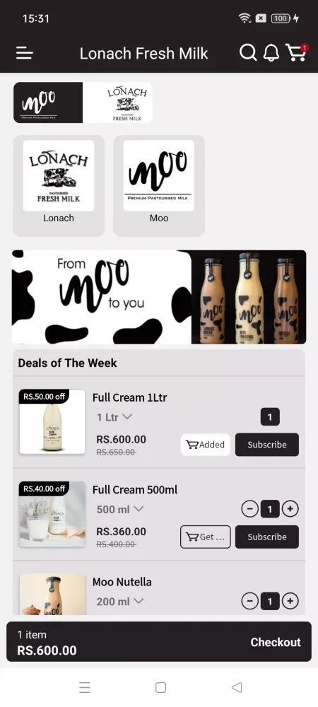Zrzuty ekranu Lonach Fresh Milk