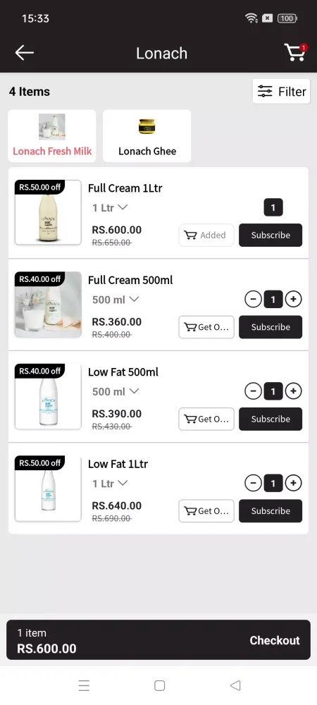 Zrzuty ekranu Lonach Fresh Milk
