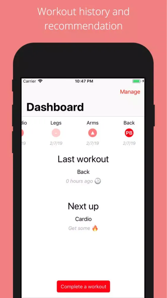 Simple Workout Planner Screenshots