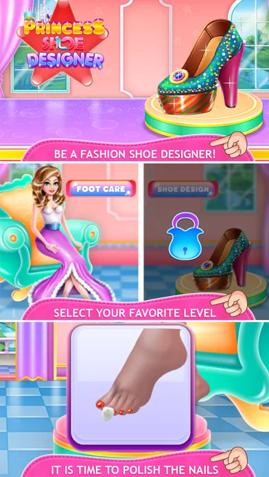 Capturas de tela do Princess Shoe Designer