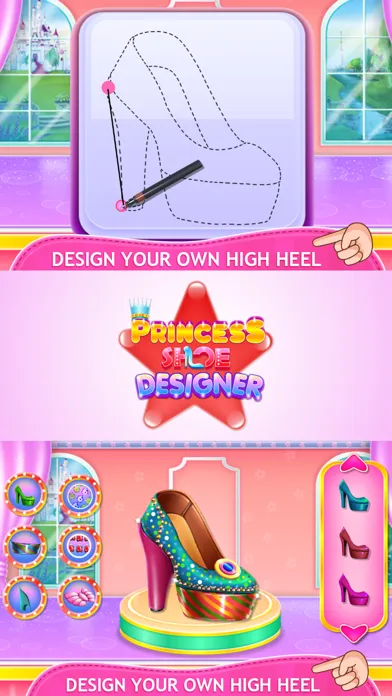 Capturas de tela do Princess Shoe Designer
