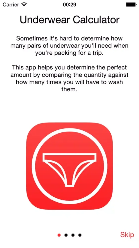 Скриншоты Underwear Calculator for Holiday and Business Travel