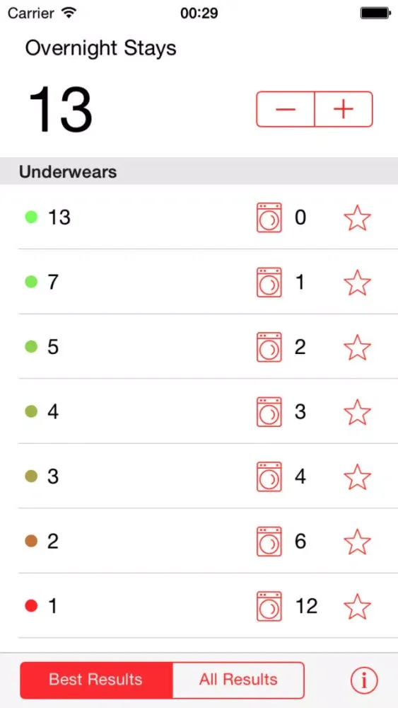 Скриншоты Underwear Calculator for Holiday and Business Travel