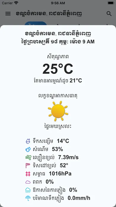 Zrzuty ekranu Khmer Weather Forecast+