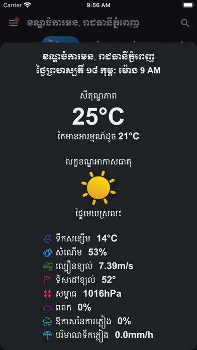 Zrzuty ekranu Khmer Weather Forecast+