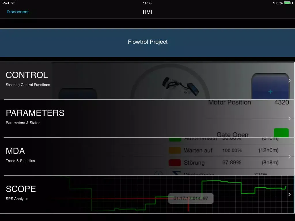 Capturas de pantalla de Flowtrol HMI Lite iPad 
