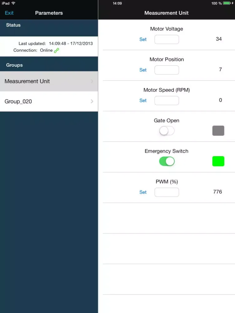 Capturas de pantalla de Flowtrol HMI Lite iPad 