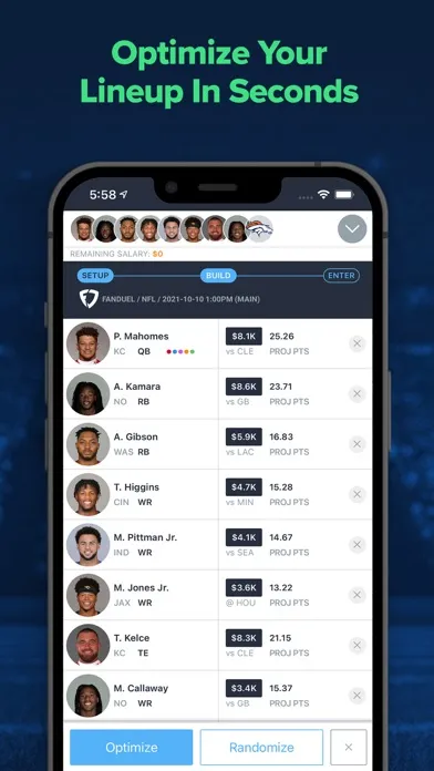 صور LineupHQ FanDuel DFS Optimizer
