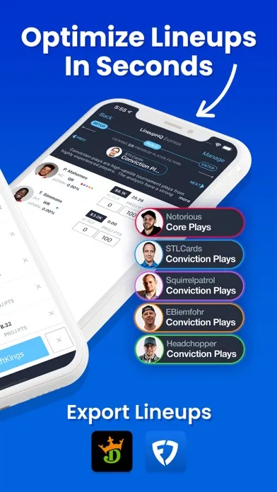 RotoGrinders Daily Fantasy Screenshots