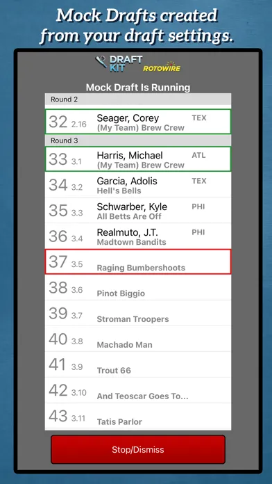Fantasy Baseball Draft Kit '24应用截图