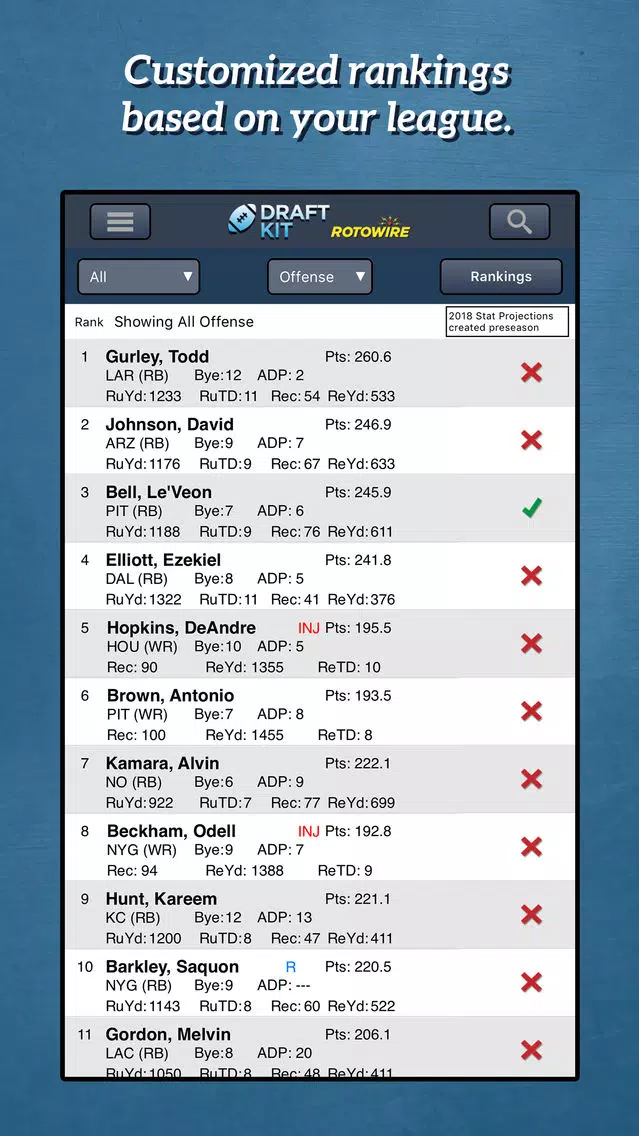 Fantasy Football Draft Kit '18 Screenshots