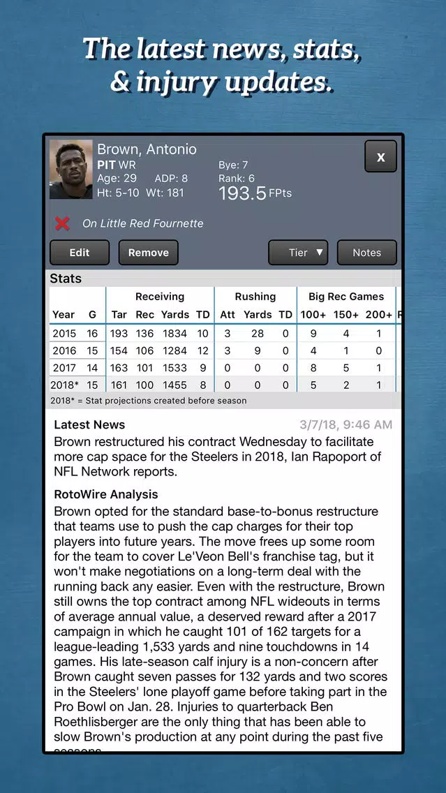 Fantasy Football Draft Kit '18 Screenshots