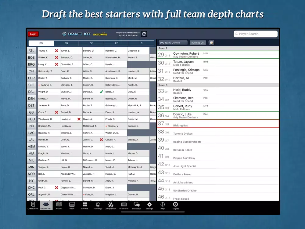 Fantasy Basketball Draft '19 iPad  Screenshots