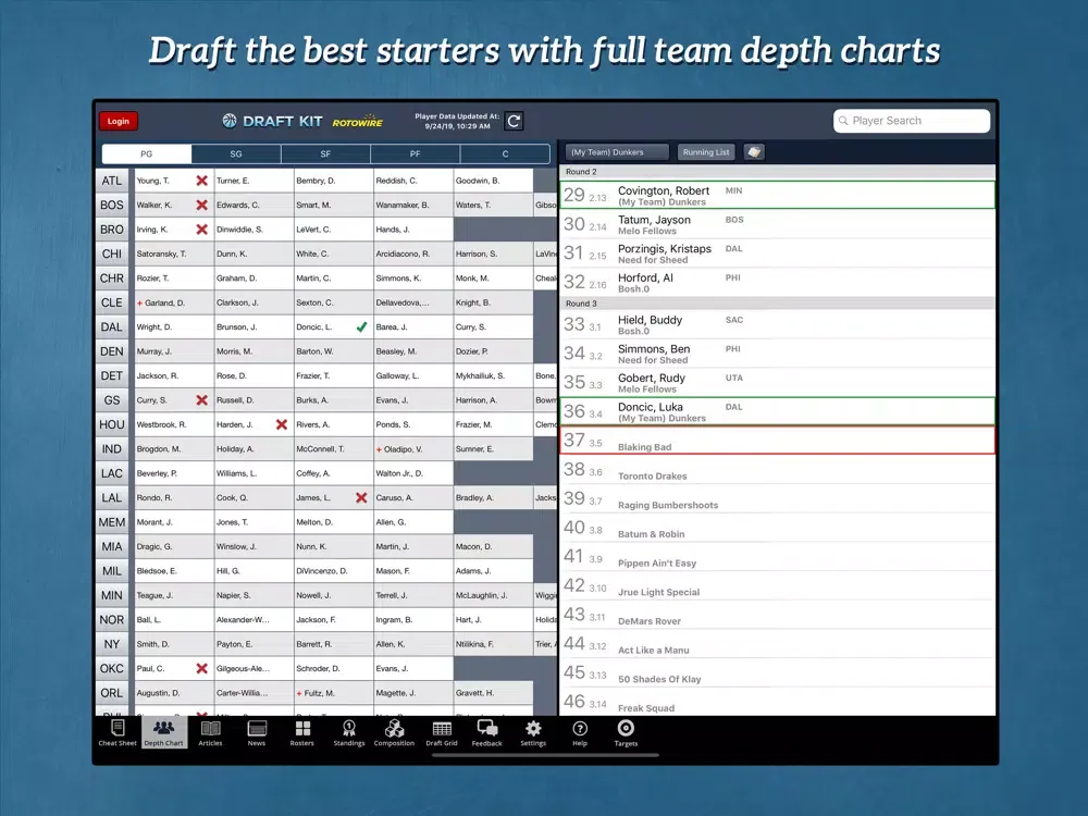 Fantasy Basketball Draft '19 iPad  سکرین شاٹس