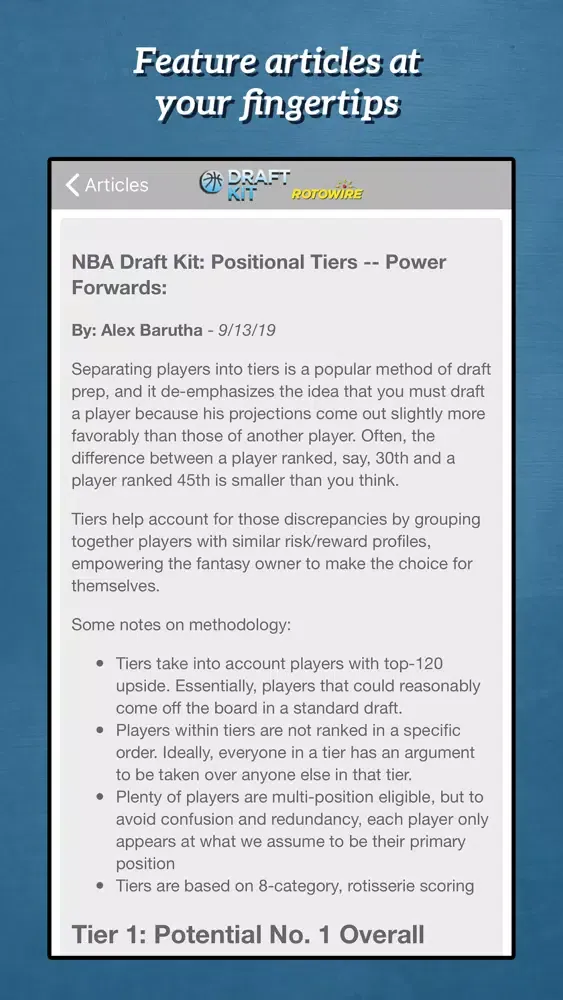 Fantasy Basketball Draft '19 سکرین شاٹس