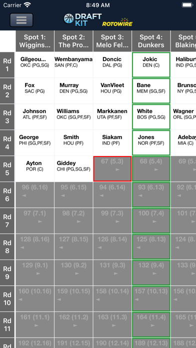 Fantasy Basketball Draft '24 Screenshots
