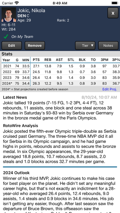 Fantasy Basketball Draft '24 Screenshots