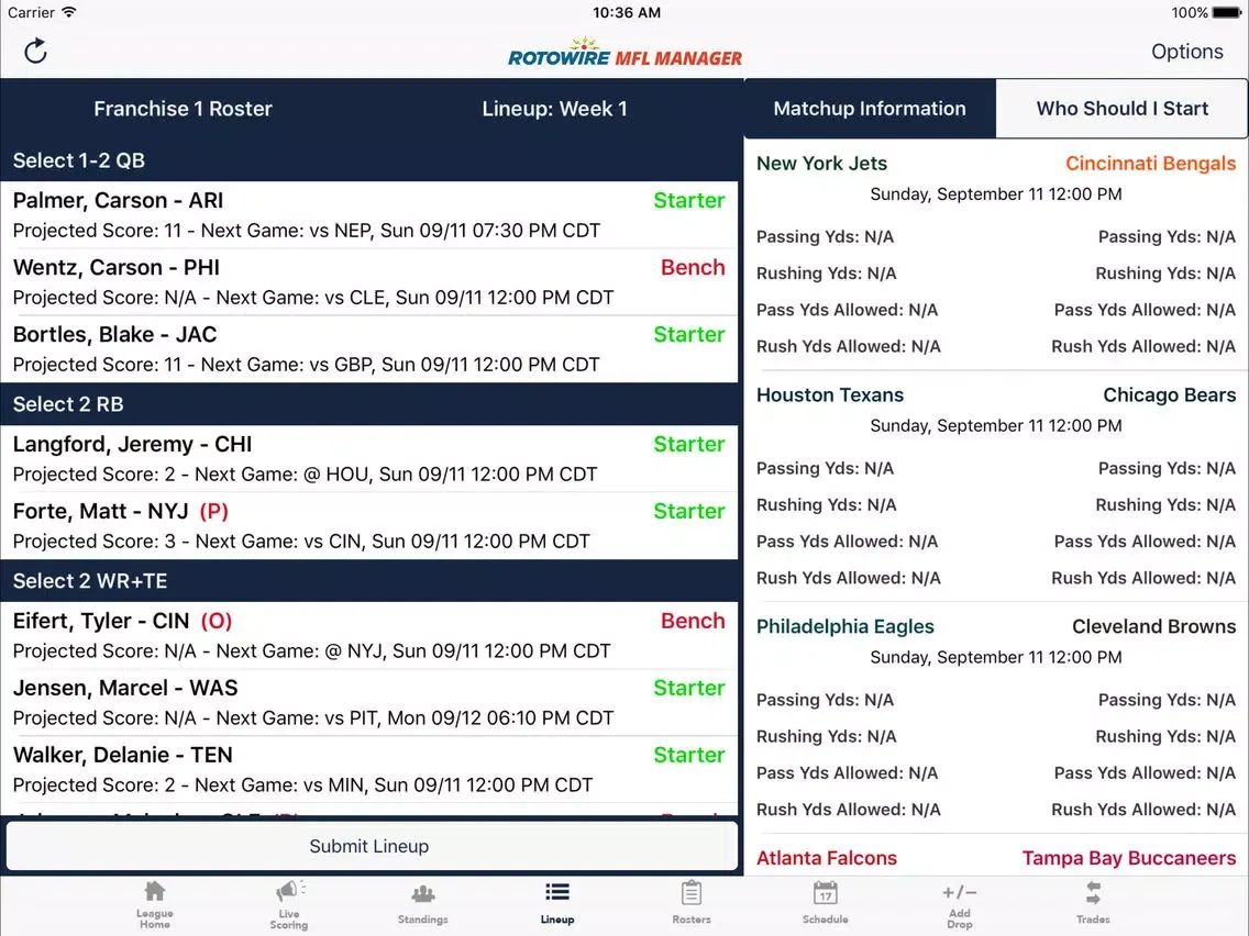 MyFantasyLeague Manager 2018 iPad  스크린샷