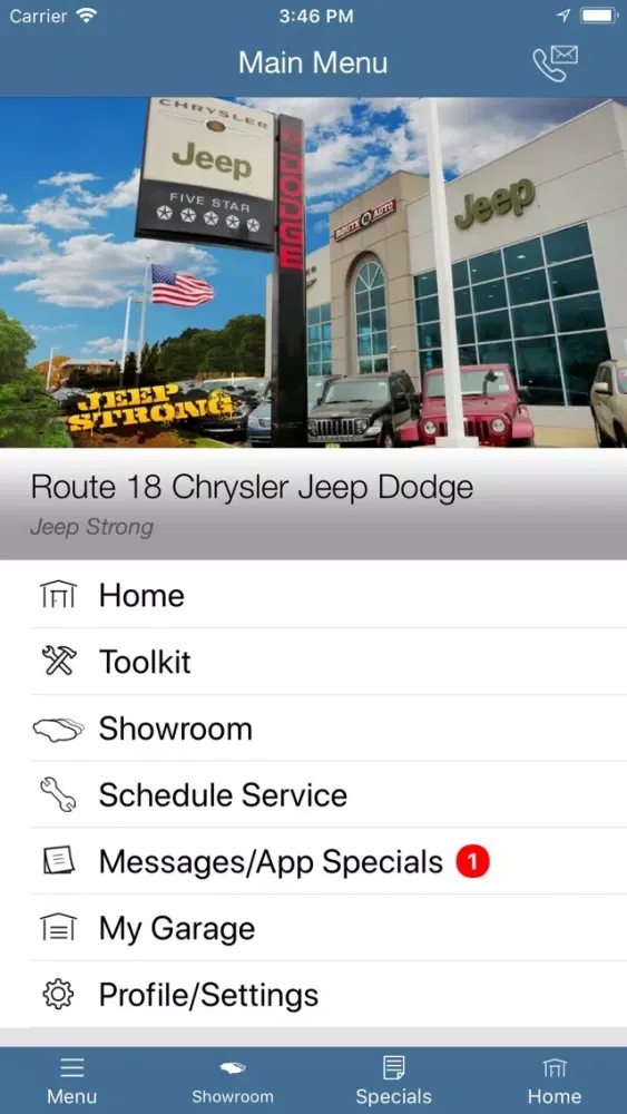 Capturas de pantalla de Route 18 Chrysler Jeep Dodge