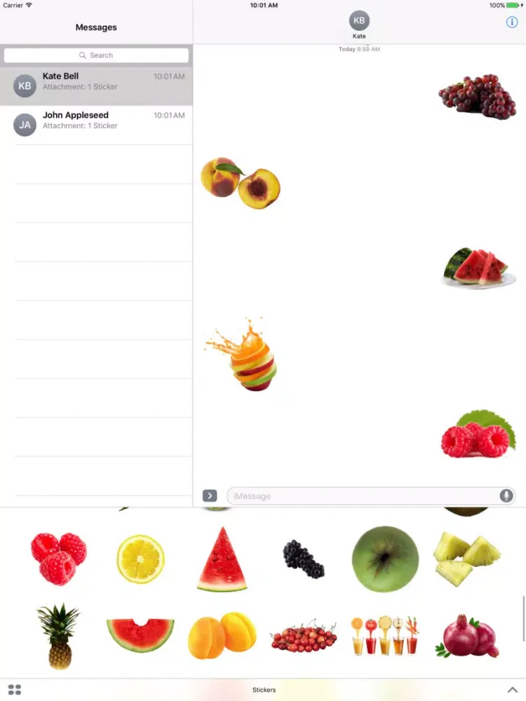 Скриншоты Fruits Pack for iMessage iPad 