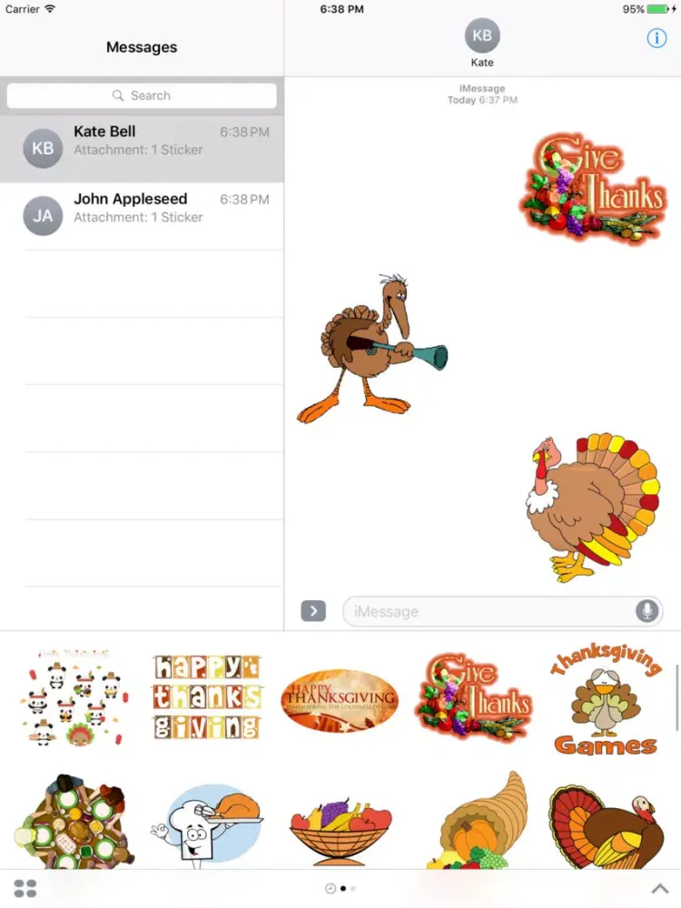 Captures d'écran de Give Thanks with iMessage iPad 