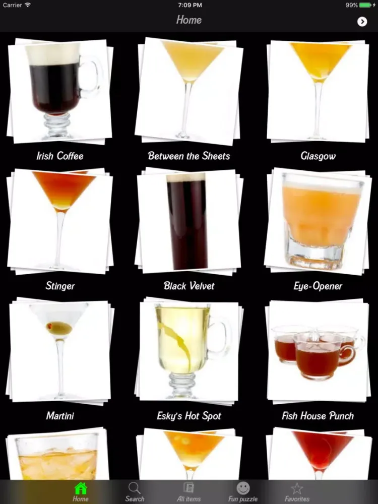 Capturas de tela do Cocktail Recipes Guide iPad 