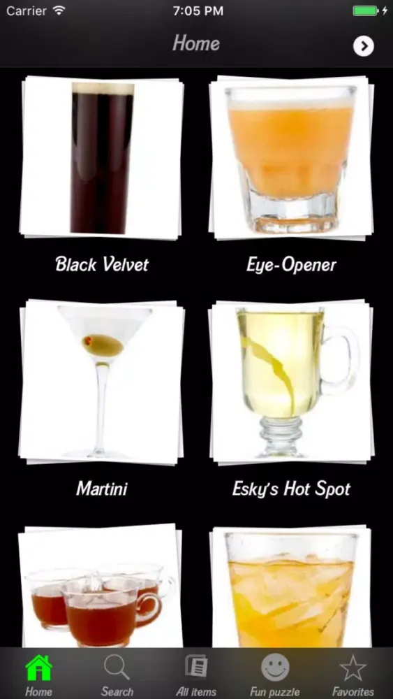 Capturas de tela do Cocktail Recipes Guide