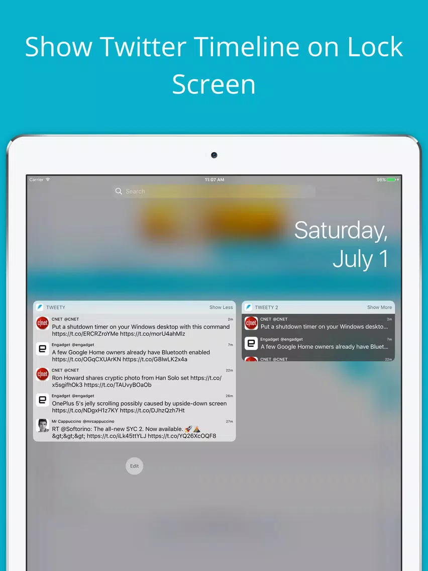 Tweety Pro Widgets for Twitter iPad  Ekran Görüntüleri