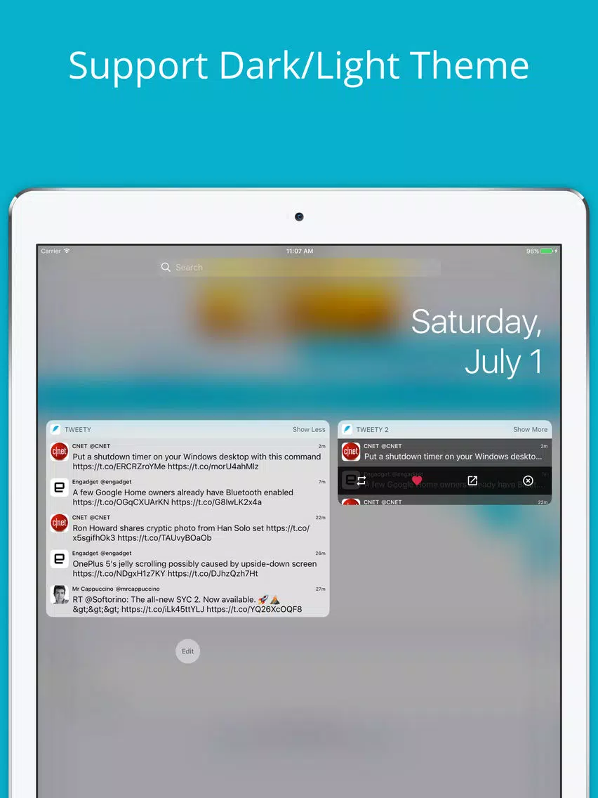 Tweety Pro Widgets for Twitter iPad  Ekran Görüntüleri