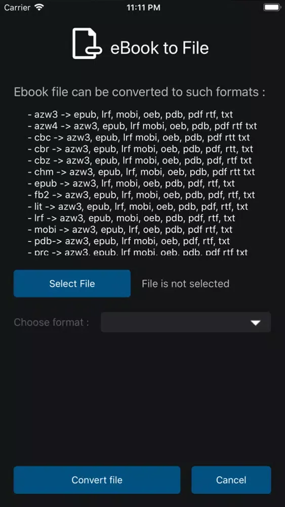 ภาพหน้าจอของ eBook Conversion Tool