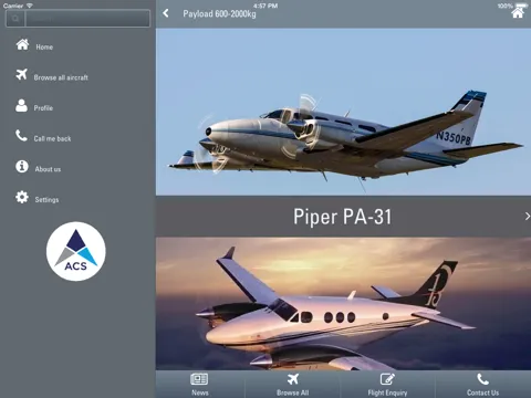 Aircraft Guide by Air Charter Service iPad  スクリーンショット