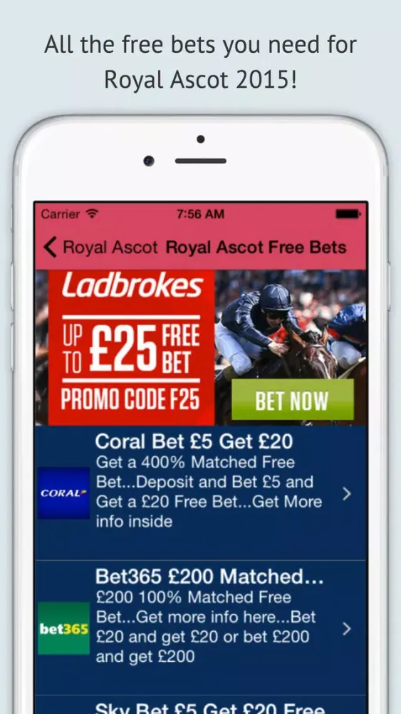 Captures d'écran de Royal Ascot 2015 Betting Tips - Free Bets & Betting Tips on all the Races