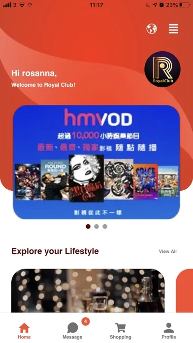 Tangkapan skrin Royal Club International