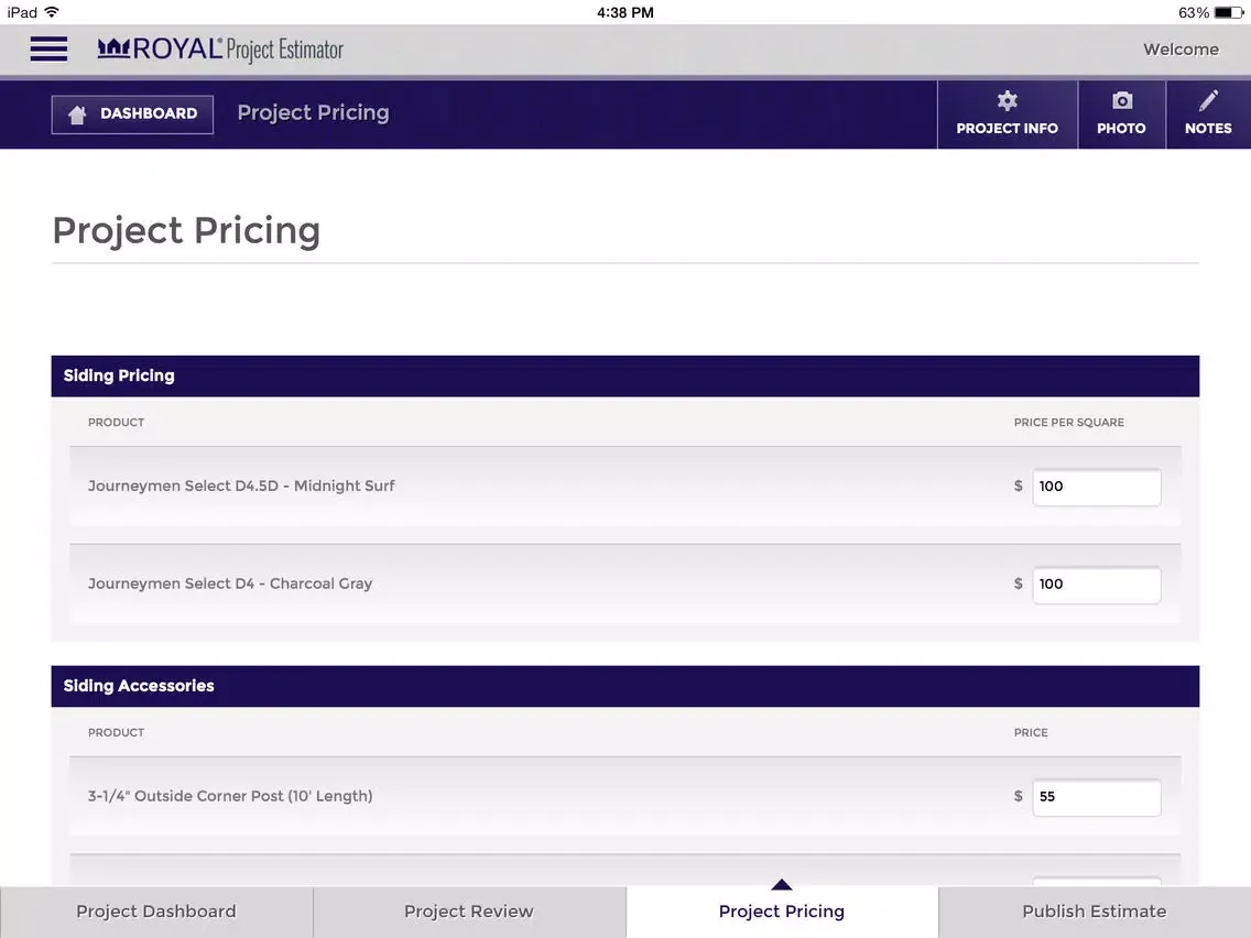 Capturas de tela do RBP Estimator iPad 