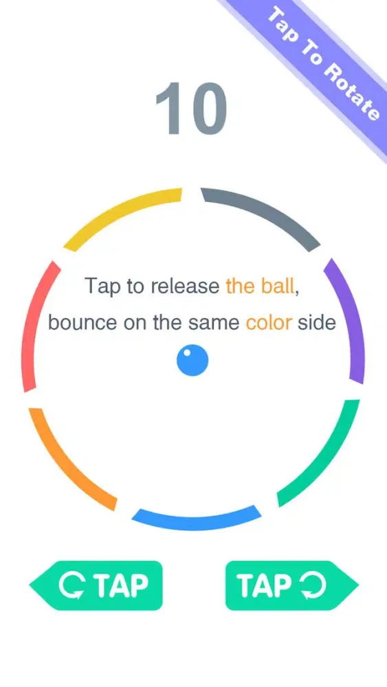 Ảnh chụp màn hình của Color Bounce - Spinny Circle&Drop Ball Simple Reaction Game