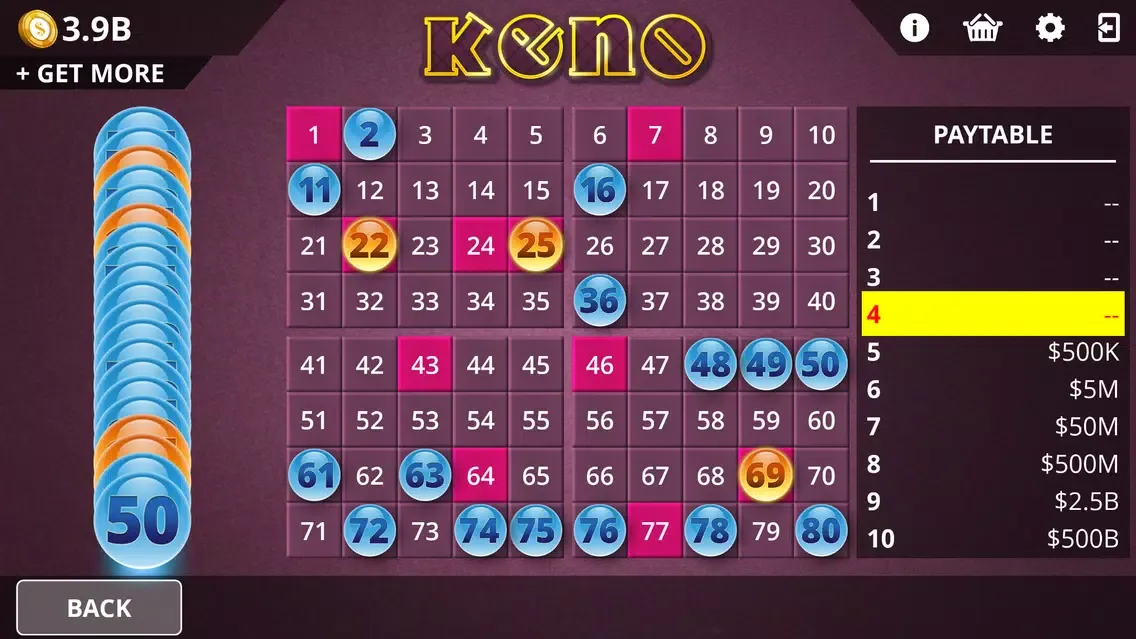 Keno - Royal Online Casino スクリーンショット