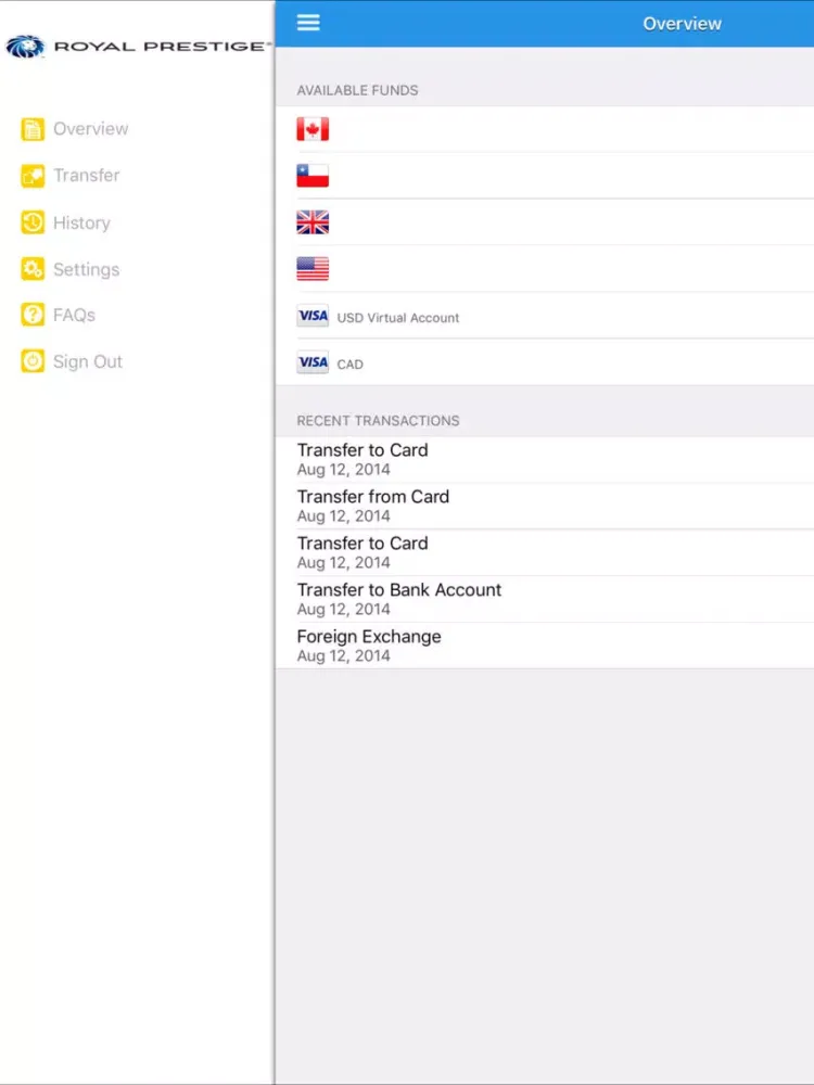 Zrzuty ekranu Royal Prestige Pay iPad 