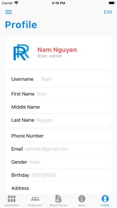 Capturas de tela do Ngan Chau App