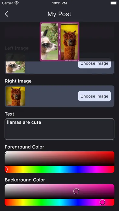 Capturas de tela do Sociallama — Design the Viral